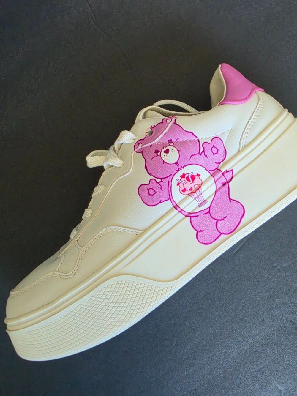 EUC - Bershka Care Bears Platform Sneakers Women’s Sz 10 White Pink Kawaii Shoes - Picture 3 of 12